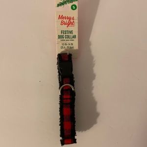 Red and black plaid checkered dog collar NWT size small